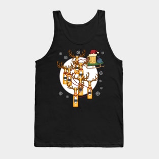 Reinbeer Christmas Santa Claus Reindeer Beer Tank Top